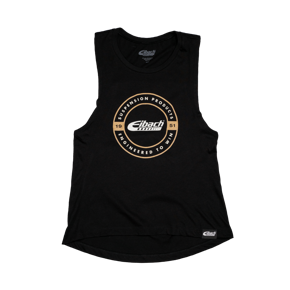 Eibach Women's Black Tank - White/Gold Circle Logo